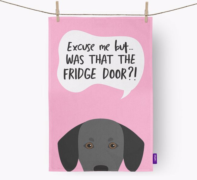 '...Was That The Fridge Door?!' - Personalized {breedFullName} Dish Towel