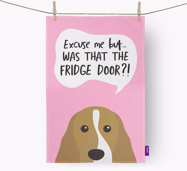 '...Was That The Fridge Door?!' - Personalized {breedFullName} Dish Towel