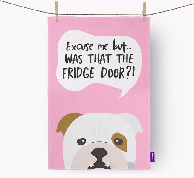 '...Was That The Fridge Door?!' - Personalized {breedFullName} Dish Towel