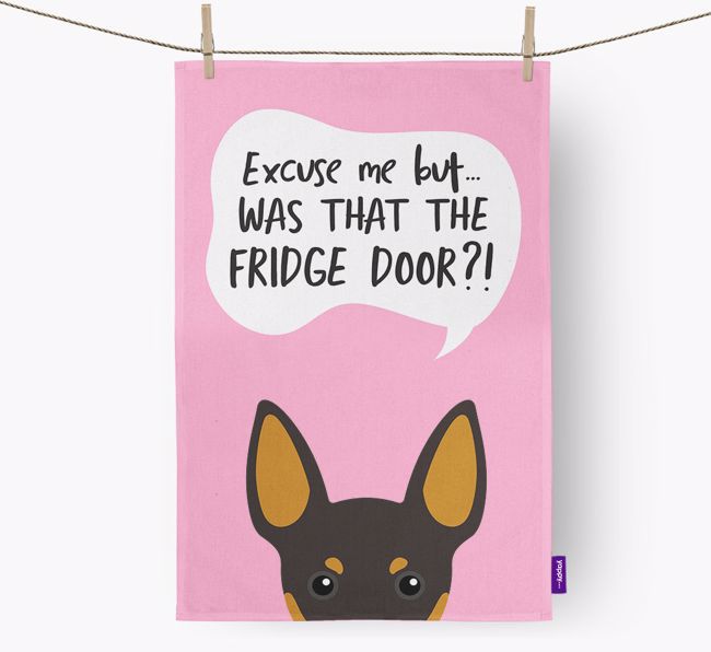 '...Was That The Fridge Door?!' - Personalized {breedFullName} Dish Towel