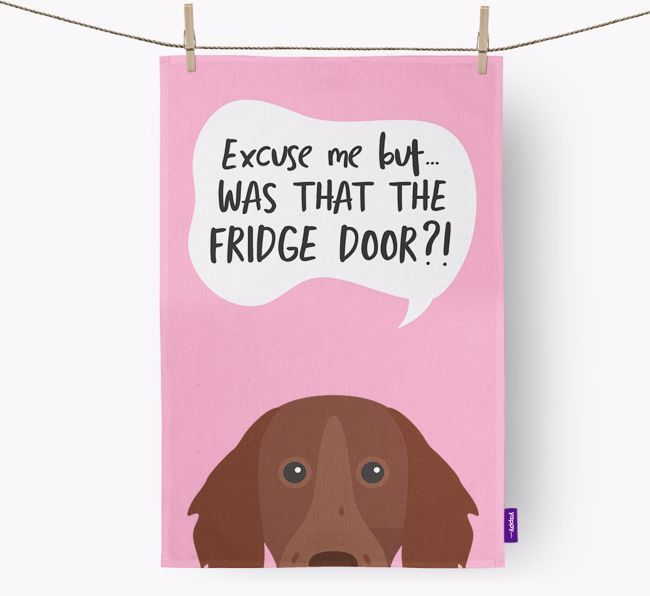 '...Was That The Fridge Door?!' - Personalized {breedFullName} Dish Towel