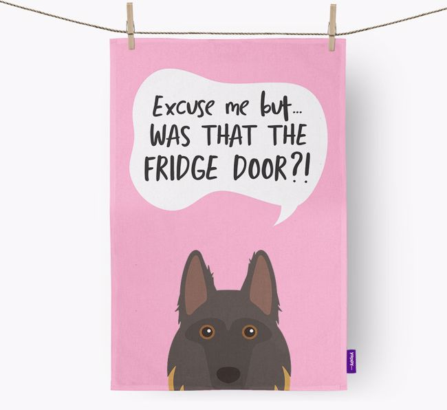 '...Was That The Fridge Door?!' - Personalized {breedFullName} Dish Towel