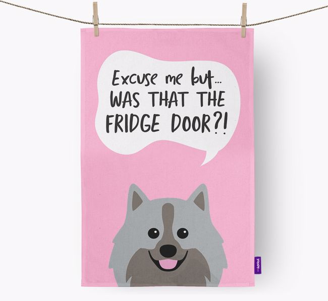 '...Was That The Fridge Door?!' - Personalised {breedFullName} Tea Towel