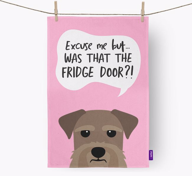 '...Was That The Fridge Door?!' - Personalised {breedFullName} Tea Towel