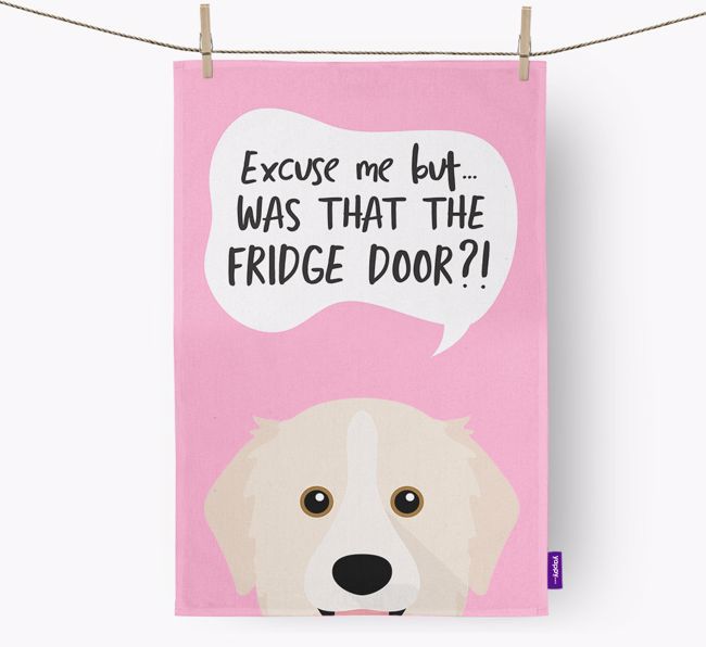 '...Was That The Fridge Door?!' - Personalised {breedFullName} Tea Towel