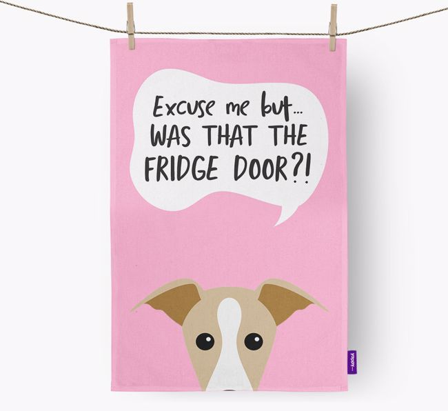 '...Was That The Fridge Door?!' - Personalized {breedFullName} Dish Towel