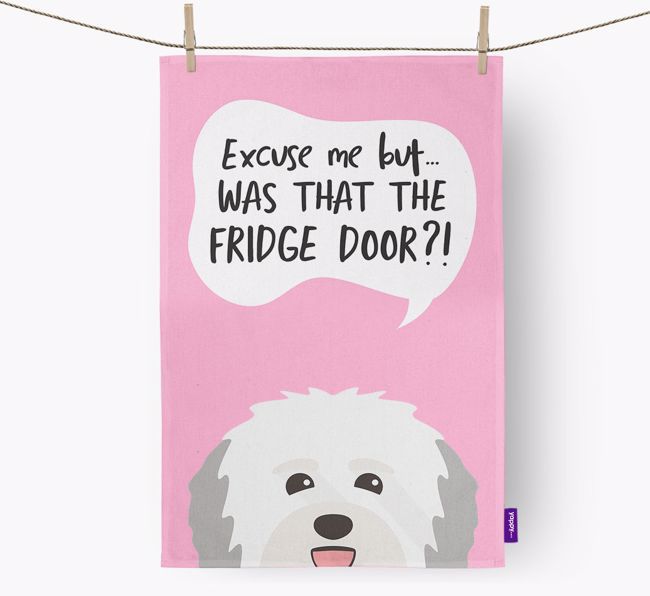 '...Was That The Fridge Door?!' - Personalized {breedFullName} Dish Towel