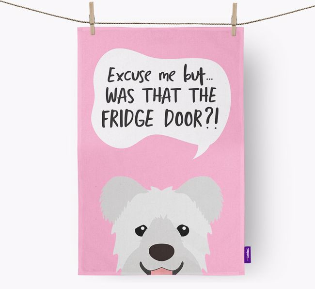 '...Was That The Fridge Door?!' - Personalized {breedFullName} Dish Towel