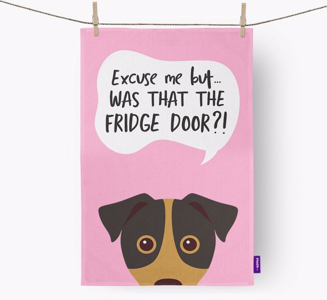 '...Was That The Fridge Door?!' - Personalised {breedFullName} Tea Towel