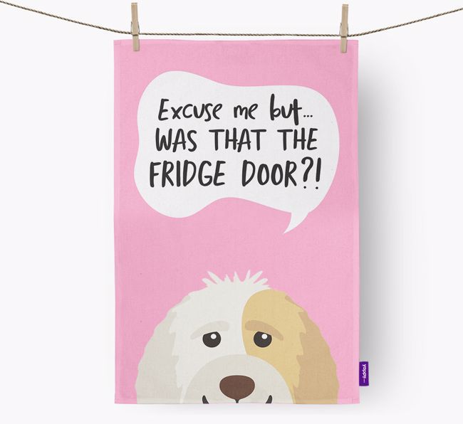 '...Was That The Fridge Door?!' - Personalized {breedFullName} Dish Towel