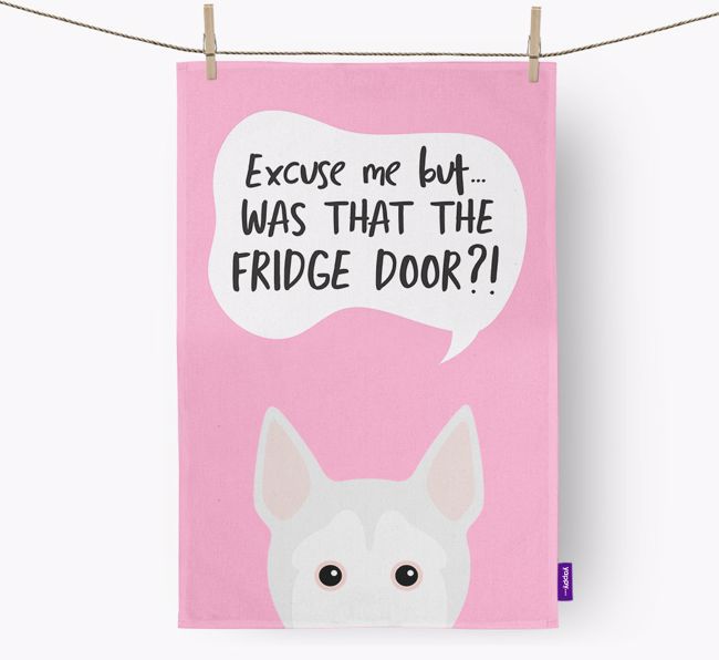 '...Was That The Fridge Door?!' - Personalized {breedFullName} Dish Towel