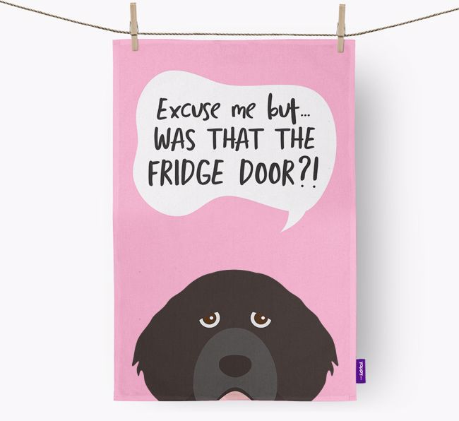 '...Was That The Fridge Door?!' - Personalized {breedFullName} Dish Towel