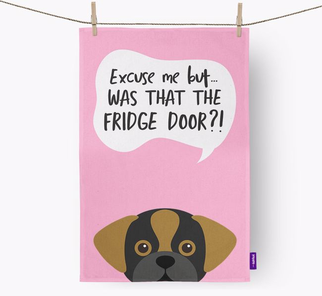 '...Was That The Fridge Door?!' - Personalized {breedFullName} Dish Towel