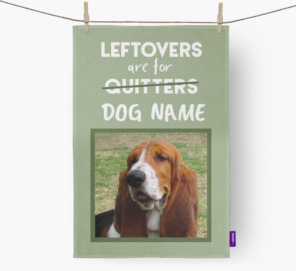 'Leftovers Are For {dogsName}' - {breedFullName} Photo Upload Tea Towel
