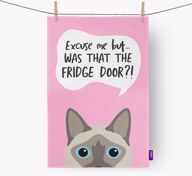 '...Was That The Fridge Door?!' - Personalised {breedFullName} Tea Towel