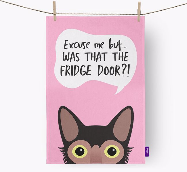 '...Was That The Fridge Door?!' - Personalized {breedFullName} Dish Towel