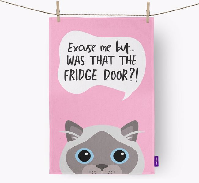 '...Was That The Fridge Door?!' - Personalized {breedFullName} Dish Towel