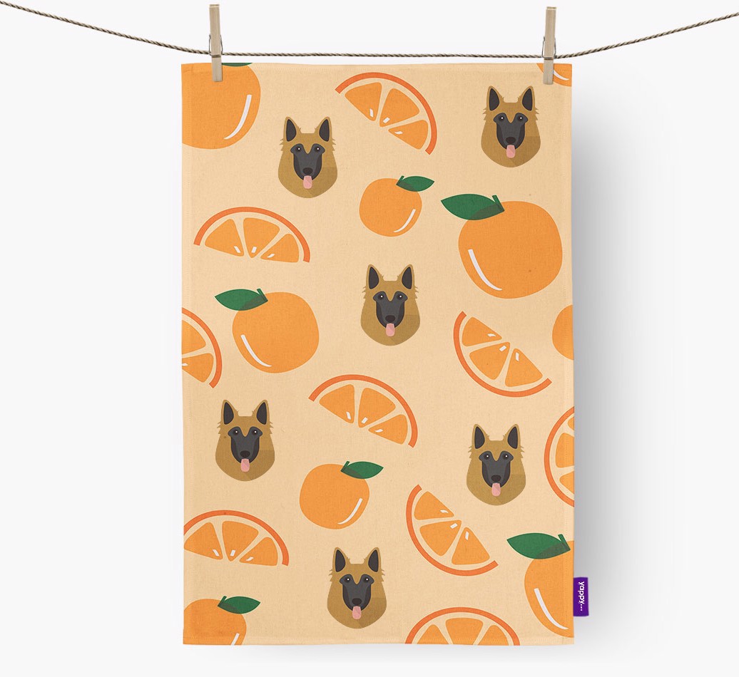 'Fruit Pattern' - Personalized {breedFullName} Dish Towel