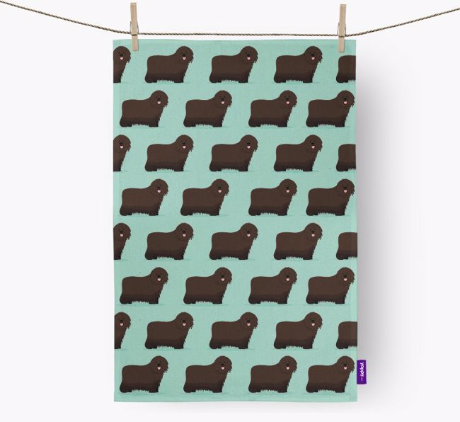 'Yappicon Profile Pattern' - Personalized {breedFullName} Tea Towel