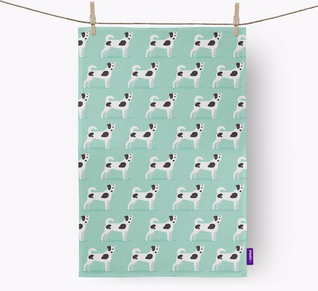 'Yappicon Profile Pattern' - Personalized {breedFullName} Tea Towel