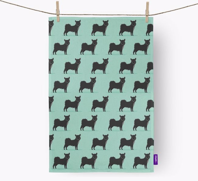 'Yappicon Profile Pattern' - Personalised {breedFullName} Tea Towel