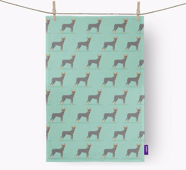 'Yappicon Profile Pattern' - Personalized {breedFullName} Tea Towel