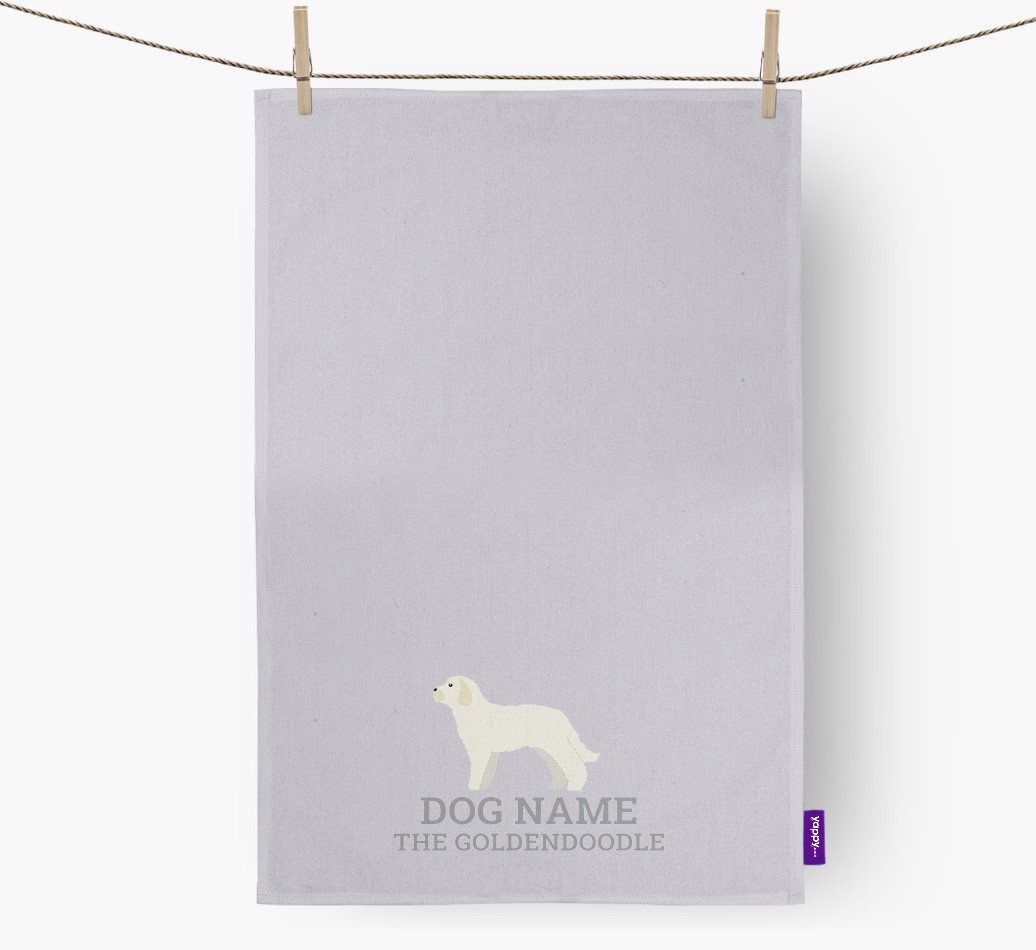 {dogsName} the {breedCommonName}' Dish Towel with {breedFullName} Icon