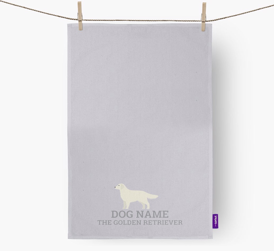 {dogsName} the {breedCommonName}' Tea Towel with {breedFullName} Icon