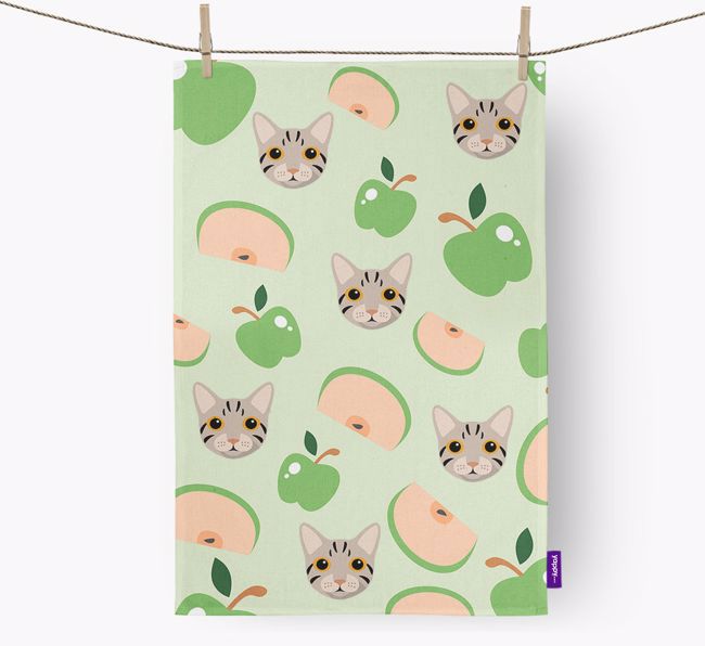'Fruit Pattern' - Personalised {breedFullName} Tea Towel