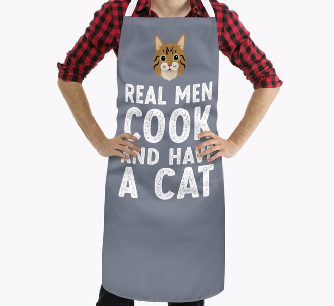 Real Men Cook and Have a Cat: Personalised {breedShortName} Apron