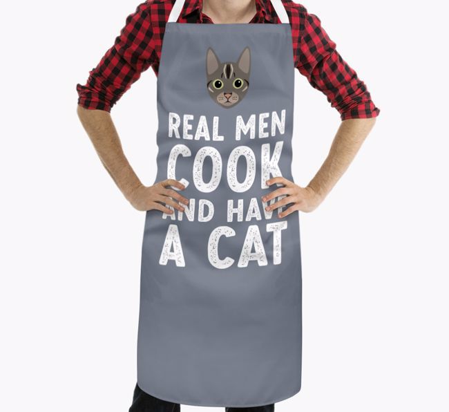 Real Men Cook and Have a Cat: Personalized {breedShortName} Apron