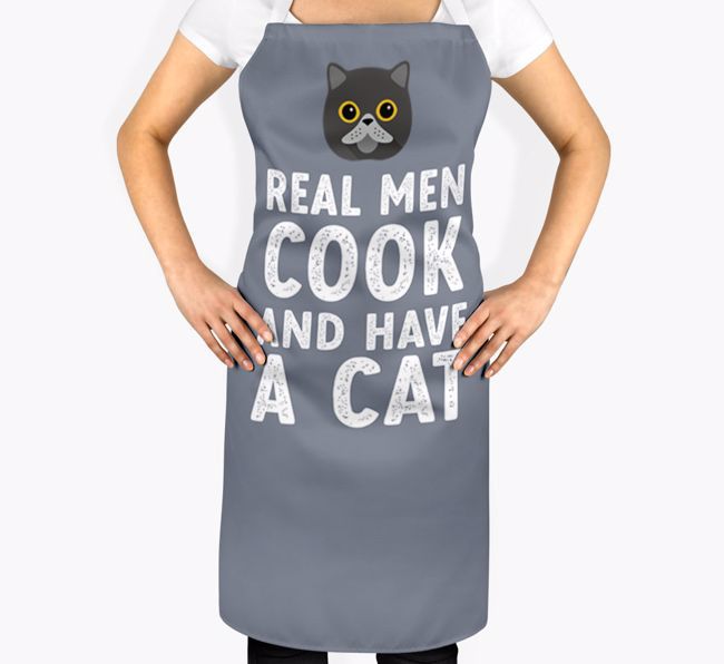 Real Men Cook and Have a Cat: Personalized {breedCommonName} Apron