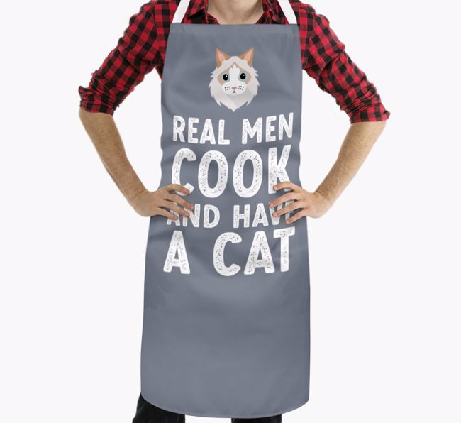 Real Men Cook and Have a Cat: Personalized {breedShortName} Apron