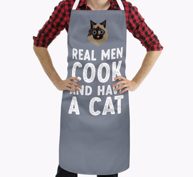 Real Men Cook and Have a Cat: Personalized {breedShortName} Apron