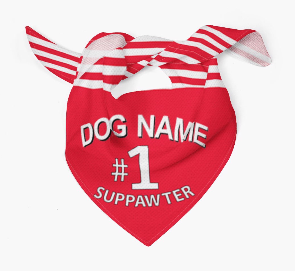 'No.1 Suppawter' - Personalised {breedFullName} Bandana - Tied
