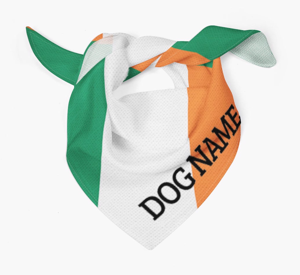 Personalised Ireland Flag Bandana - frontal bandana tied up