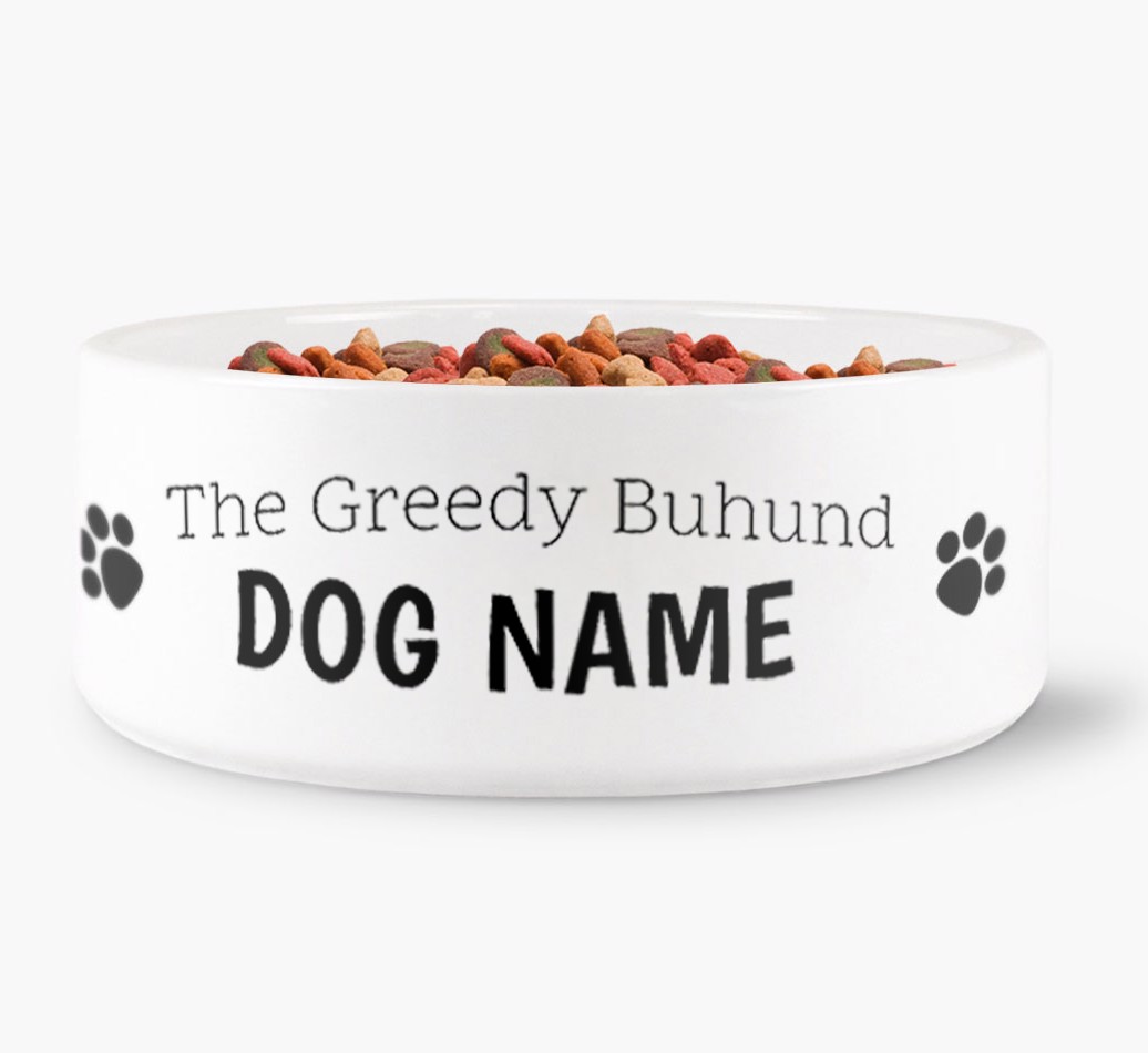 The Greediest - Personalised Dog Bowl for your {breedFullName} front view