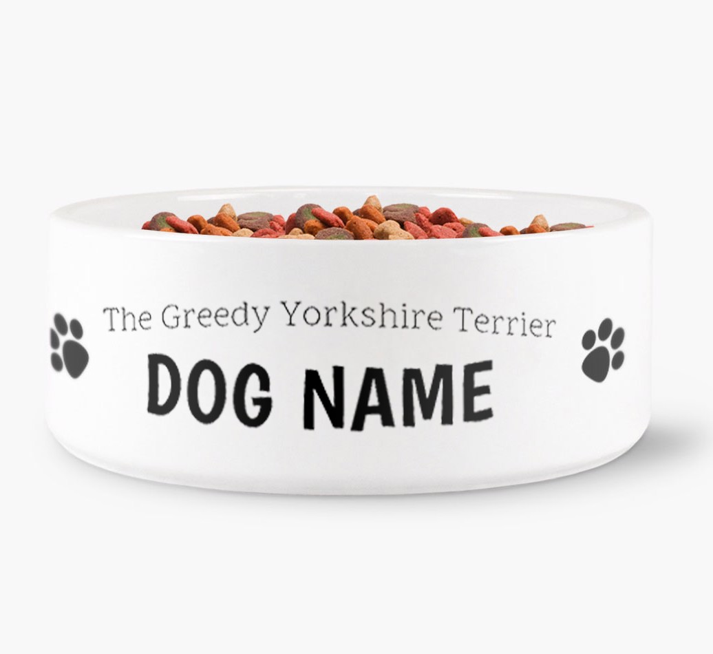The Greediest - Personalised Dog Bowl for your {breedFullName} front view