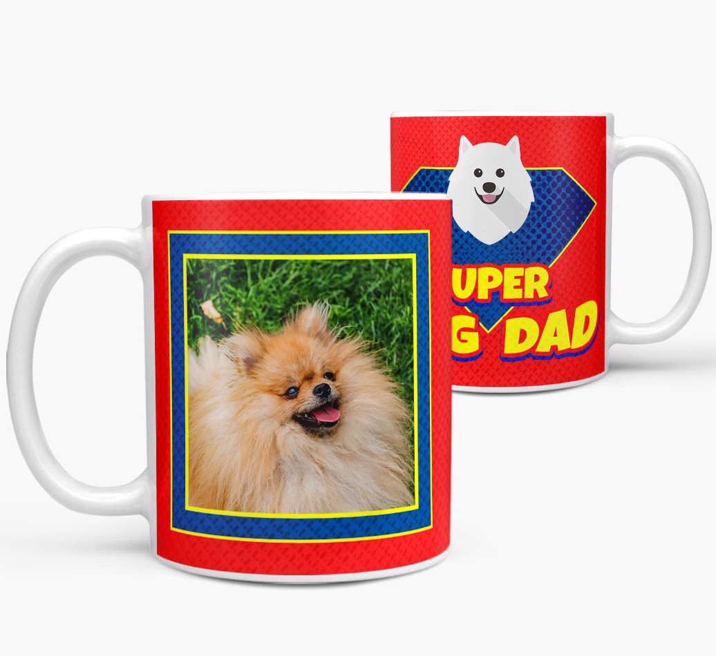 Super Dog Dad Mug with Photo of your {breedFullName} - side View