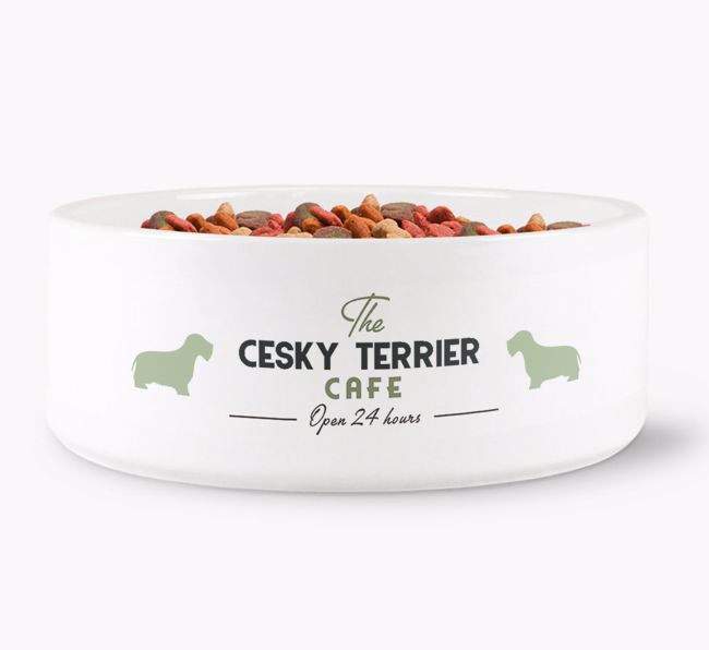 The {breedFullName} Cafe: Personalised Dog Bowl 