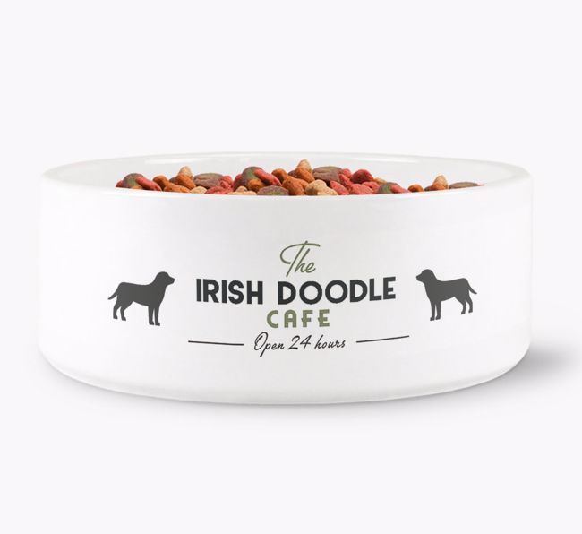 The {breedFullName} Cafe: Personalised Dog Bowl 