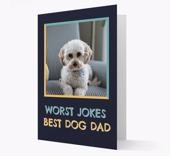'Worst Jokes Best Dog Dad' - {breedFullName} Photo Upload Card