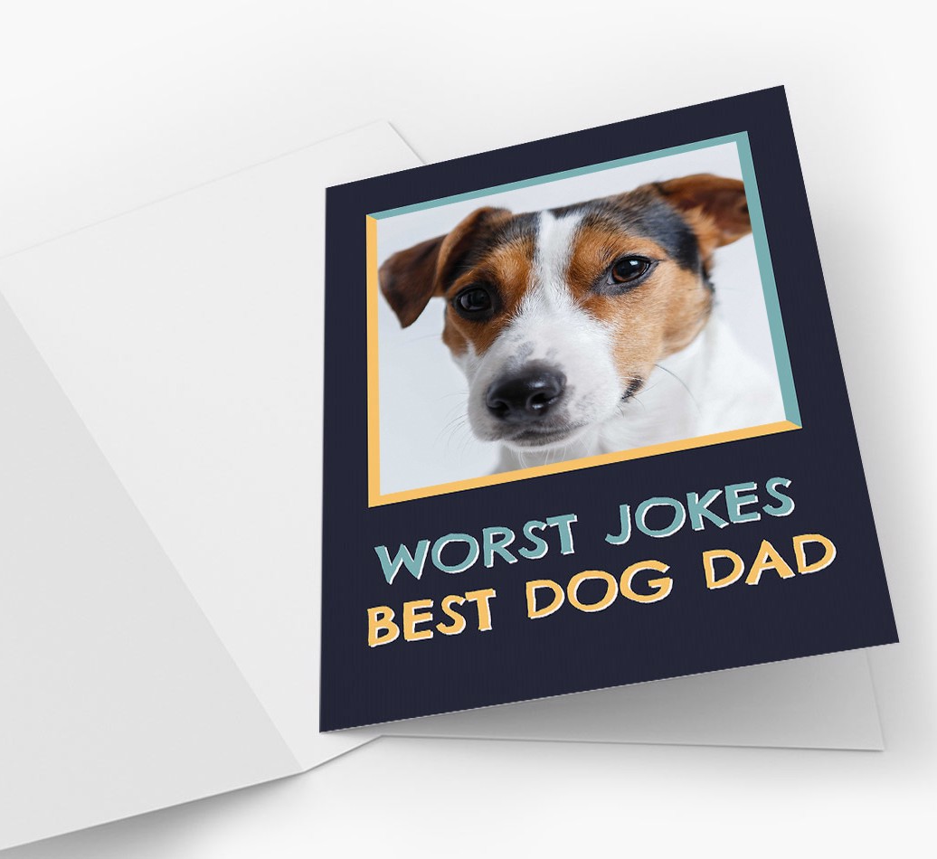 Worst Jokes Best Dog Dad' - Dog Photo Upload Card 