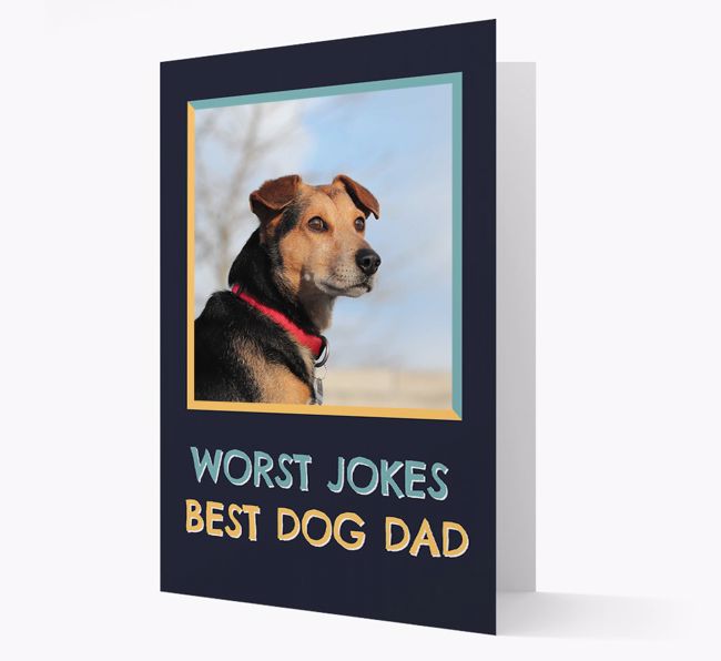 'Worst Jokes Best Dog Dad' - {breedFullName} Photo Upload Card