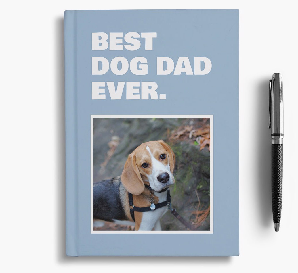 'Best Dog Dad Ever' - Personalised {breedFullName} Photo Upload Notebook/Planner - front view