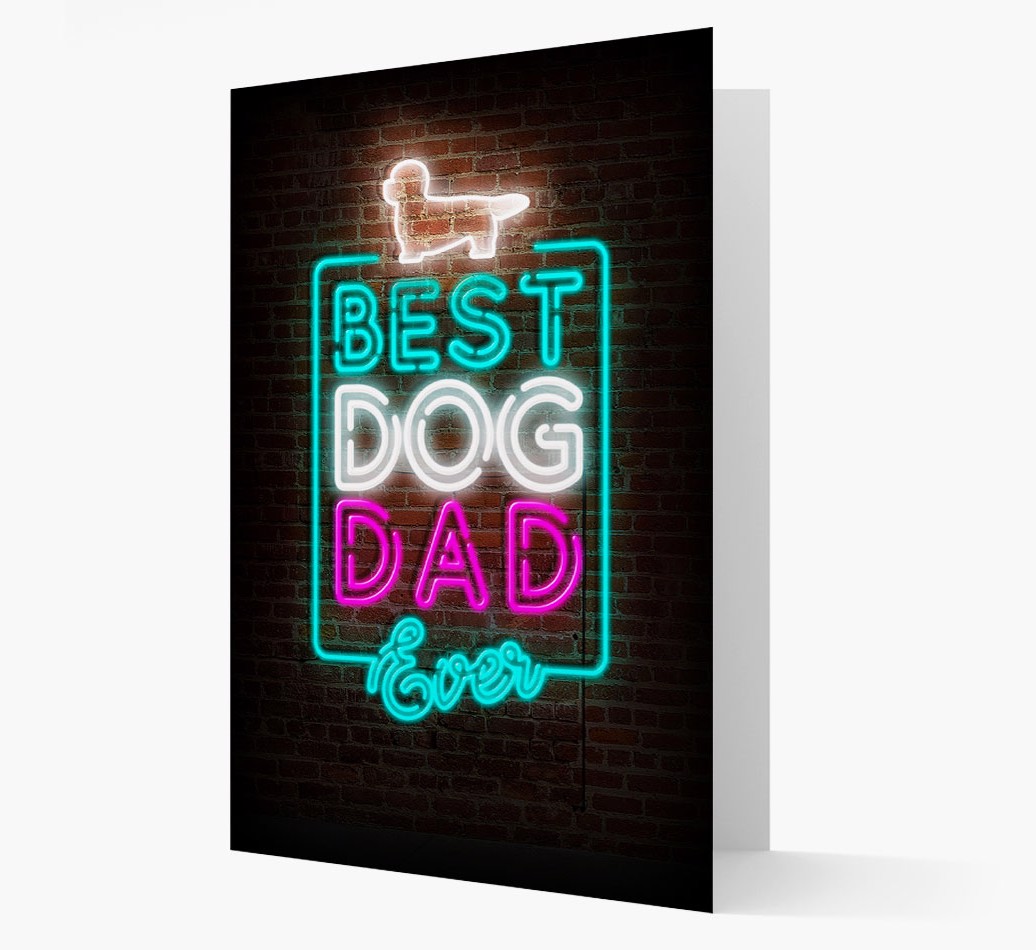 Best Dog Dad Ever Card with {breedFullName} Silhouette front