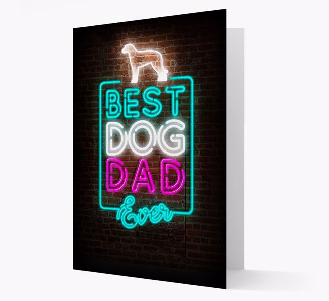 'Neon Best Dog Dad Ever' - {breedFullName} Card