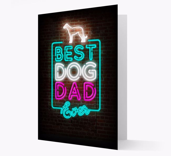 'Neon Best Dog Dad Ever' - {breedFullName} Card