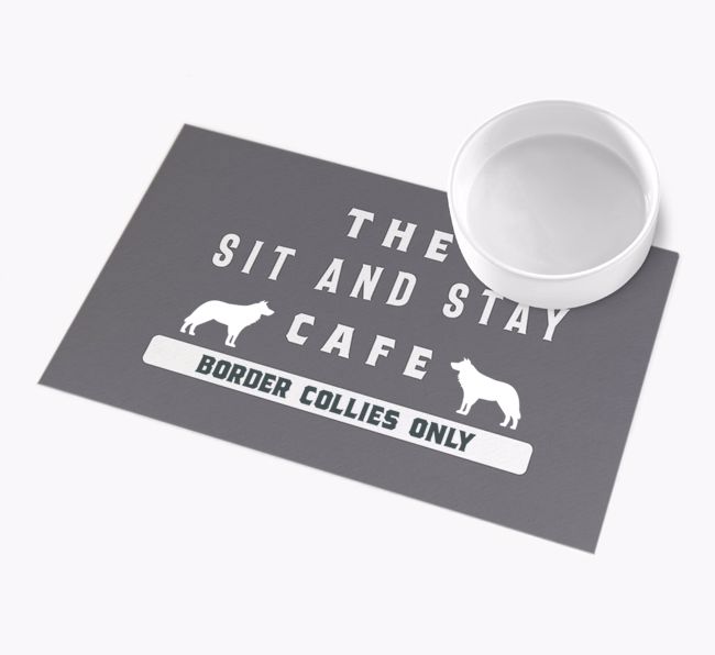 'Sit and Stay Cafe' - Personalised {breedFullName} Feeding Mat