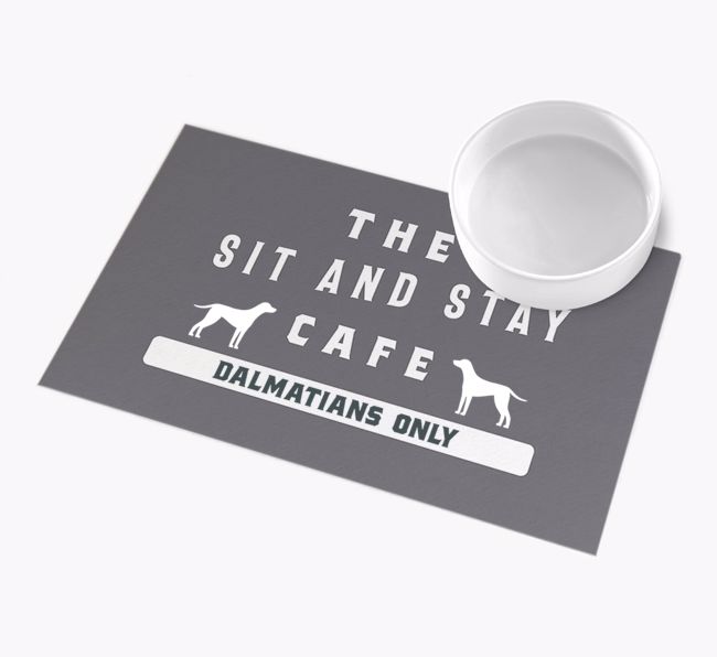 'Sit and Stay Cafe' - Personalised {breedFullName} Feeding Mat
